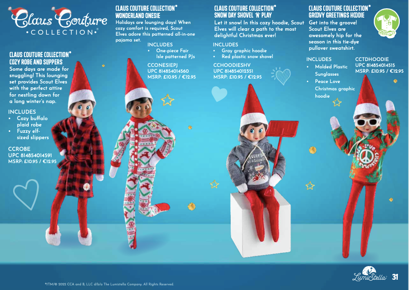 Claus Couture Collection® Elf on the Shelf Clothing